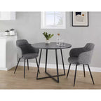LumiSource Cosmo Table de salle à manger en MDF métal noir/noir