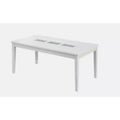 Lifestorey Diamond Rectangular Dining Table White: 6-Seater, MDF & Rubberwood, Non-Extension, Contemporary Style