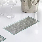 Table à manger rectangulaire Lifestorey Diamond blanche : 6 places, MDF et bois d'hévéa, non extensible, style contemporain