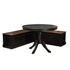 Ensemble de salle à manger Linon 2 pièces Tobin avec coin repas et table Noir/Noyer