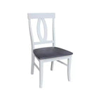 Table à manger Hailey à double rabat de 42 po avec 4 chaises à dossier ajouré Blanc/Gris Bruyère - International Concepts
