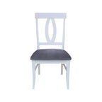 Table à manger Hailey à double rabat de 42 po avec 4 chaises à dossier ajouré Blanc/Gris Bruyère - International Concepts