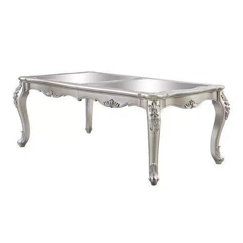 96" Bently Dining Table Champagne Finish - Acme Furniture: Sophisticated Rectangle, Seats 8