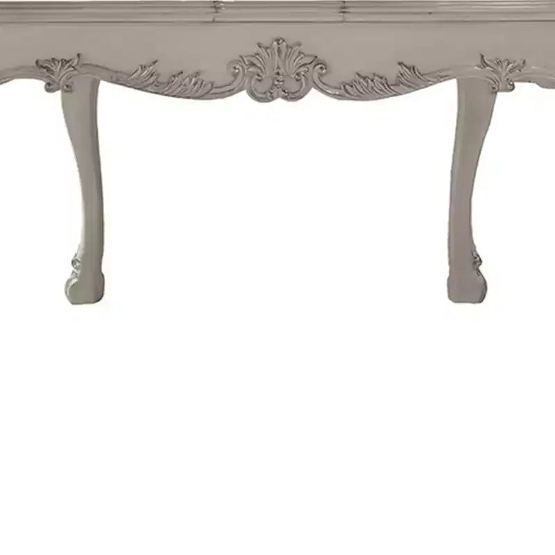 Table de salle à manger Dresde 55 po, finition blanc cassé – Acme Furniture : carrée, 8 places, cadre en résine