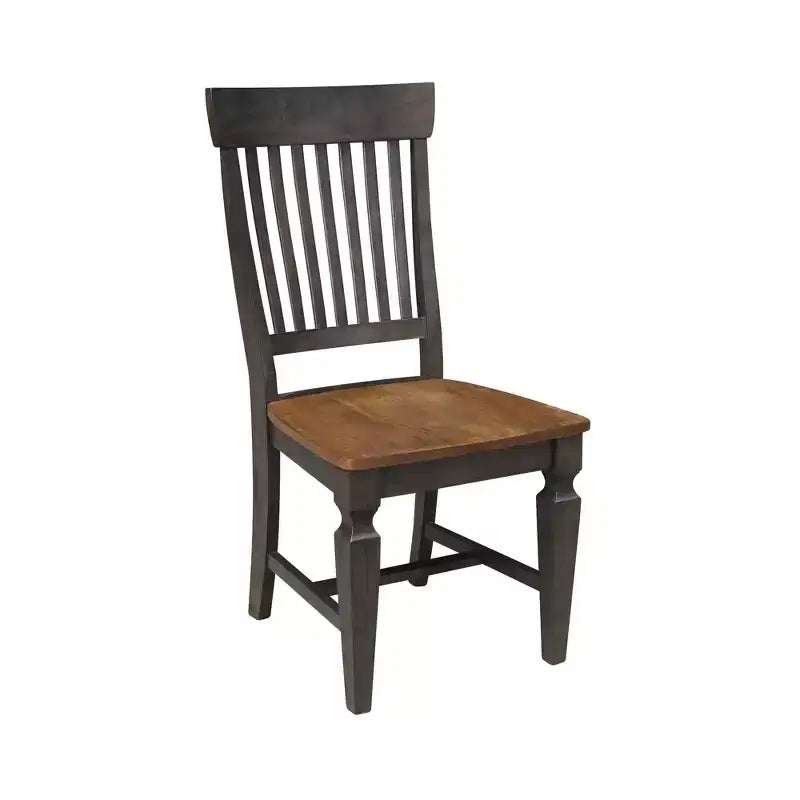 Table de salle à manger ronde à double abattant de 42 po avec 4 chaises à dossier ajouré Noyer/Charbon lavé - International Concepts