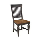 Table de salle à manger ronde à double abattant de 42 po avec 4 chaises à dossier ajouré Noyer/Charbon lavé - International Concepts