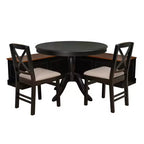 Linon 4pc Tobin Nook and Table Dining Set Black/Walnut