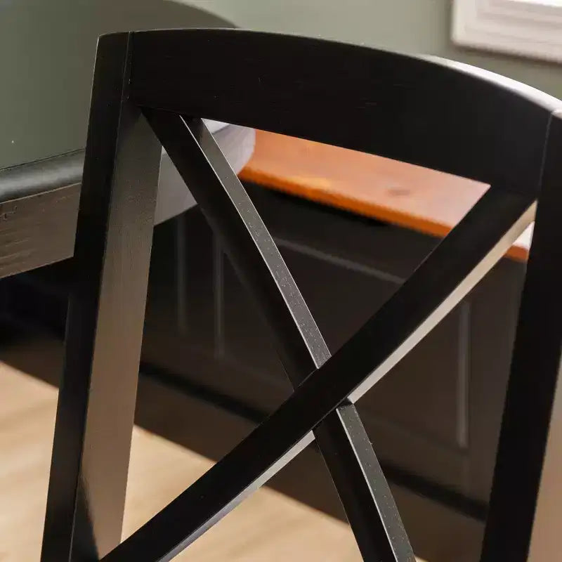Ensemble de salle à manger Linon 4 pièces avec banquette Tobin Nook et table, noir/noyer