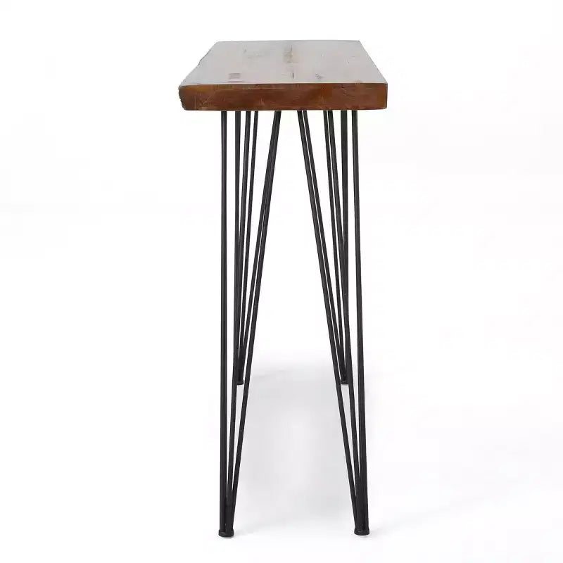 Christopher Knight Home Chana Table de bar rectangulaire à bords naturels style industriel, bois naturel : style pub, table haute