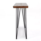 Christopher Knight Home Chana Table de bar rectangulaire à bords naturels style industriel, bois naturel : style pub, table haute