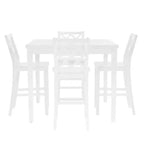 Ensemble de salle à manger carré Shelby 5 pièces hauteur comptoir Powell, blanc