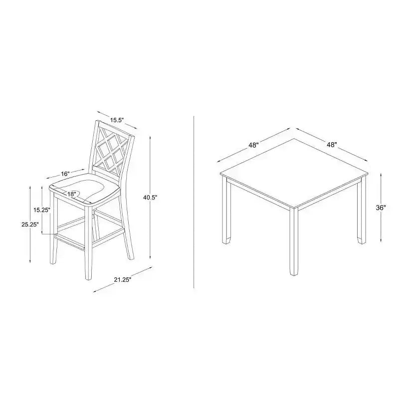 Ensemble de salle à manger carré Shelby 5 pièces hauteur comptoir Powell, blanc