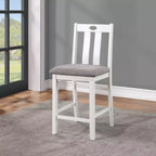 HOMES: Inside + Out Ensemble de salle à manger Seawhisper 5 pièces hauteur comptoir de style transitoire Blanc/Gris : Table carrée, Chaises rembourrées