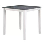 HOMES: Inside + Out Ensemble de salle à manger Seawhisper 5 pièces hauteur comptoir de style transitoire Blanc/Gris : Table carrée, Chaises rembourrées
