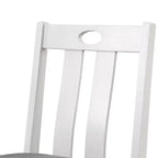 HOMES: Inside + Out Ensemble de salle à manger Seawhisper 5 pièces hauteur comptoir de style transitoire Blanc/Gris : Table carrée, Chaises rembourrées