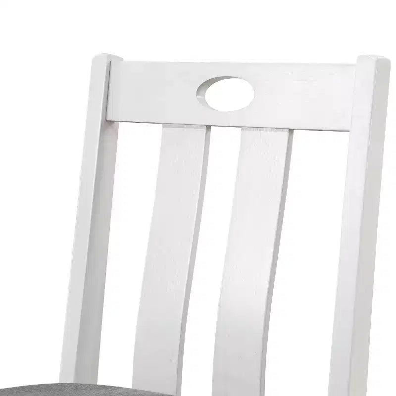 HOMES: Inside + Out Ensemble de salle à manger Seawhisper 5 pièces hauteur comptoir de style transitoire Blanc/Gris : Table carrée, Chaises rembourrées