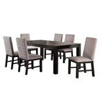 HOMES: Inside + Out 7pc Brightpeak Transitional Dining Table Set Antique Black/Gray