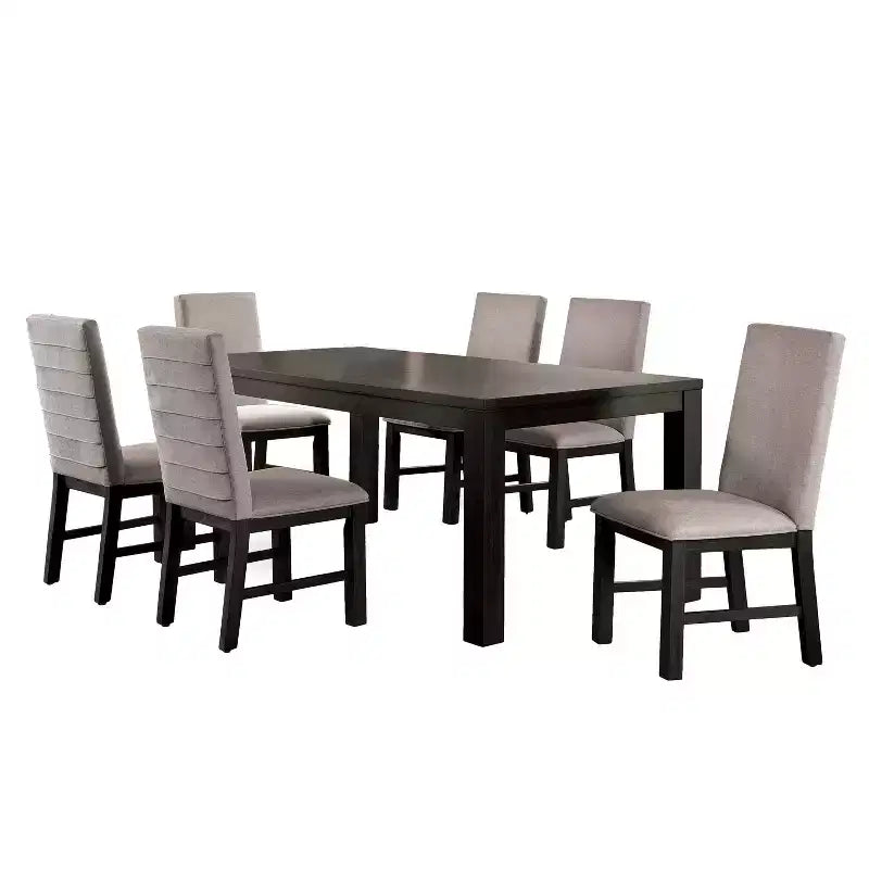 HOMES: Inside + Out 7pc Brightpeak Transitional Dining Table Set Antique Black/Gray