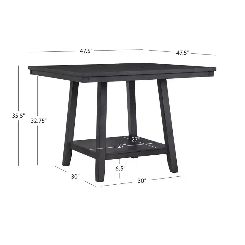Table de hauteur de comptoir Powell Barnes avec plateau tournant gris