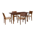 5pc Clara Dining Set with Rope Seat Chairs and Bench Brown - Powell