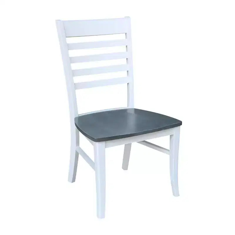 Table à manger Carlisle à double abattant de 42 pouces International Concepts avec 4 chaises à dossier ajouré blanc/gris bruyère : cadre en bois dur, base en forme de piédestal