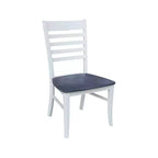 Table à manger Carlisle à double abattant de 42 pouces International Concepts avec 4 chaises à dossier ajouré blanc/gris bruyère : cadre en bois dur, base en forme de piédestal