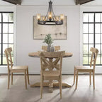 Ensemble de salle à manger 5 pièces ronde Keaton hauteur standard avec 4 chaises Beach - Picket House Furnishings : design rustique à piédestal
