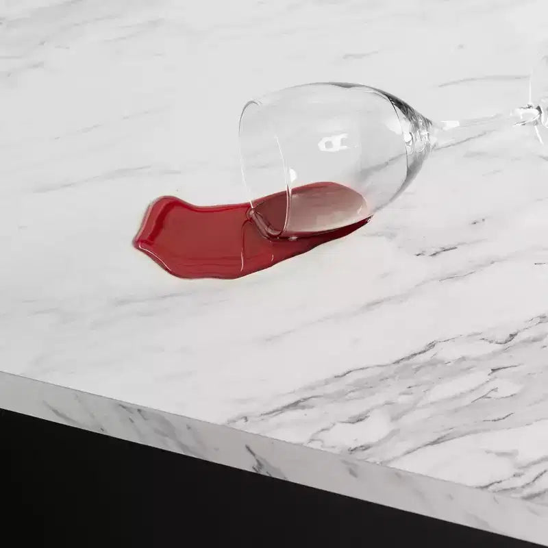 Îlot de cuisine Olio de South Shore, fini noir mat/faux marbre blanc