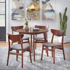 Table à manger ronde Buylateral Tania Mid-Century Modern 35,5 po Noyer