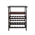 Solid Wood Freestanding 18-Bottle Wine Rack with Shelves Espresso - Flora Home: Pine Construction, 1 Shelf, 33" Height