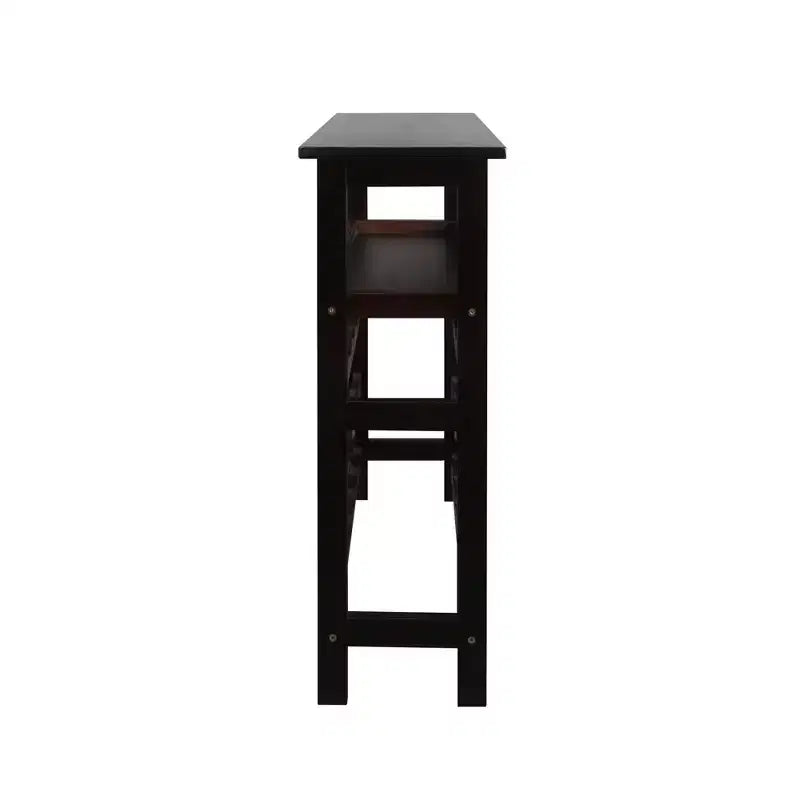 Casier à vin autoportant en bois massif 18 bouteilles avec étagères Espresso - Flora Home : Construction en pin, 1 étagère, 84 cm de hauteur