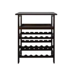 Casier à vin autoportant en bois massif 18 bouteilles avec étagères Espresso - Flora Home : Construction en pin, 1 étagère, 84 cm de hauteur