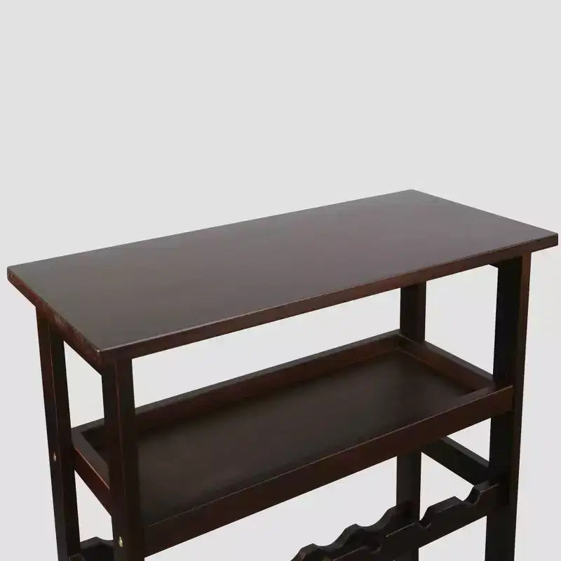 Casier à vin autoportant en bois massif 18 bouteilles avec étagères Espresso - Flora Home : Construction en pin, 1 étagère, 84 cm de hauteur