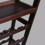 Casier à vin autoportant en bois massif 18 bouteilles avec étagères Espresso - Flora Home : Construction en pin, 1 étagère, 84 cm de hauteur