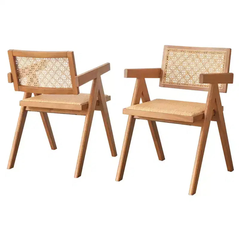 Ensemble de salle à manger moderne 6 pièces Valentina Buylateral avec 1 table, 2 chaises, 2 fauteuils et 1 banc Noyer clair