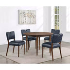Table à manger ronde Comfort Pointe Bonito, finition noyer