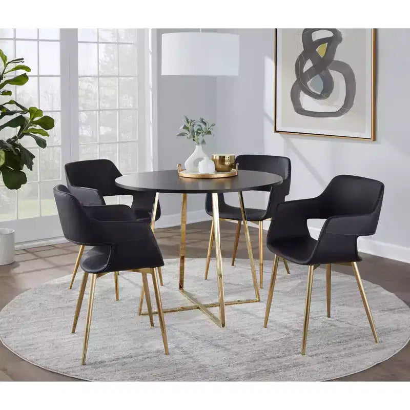 Table à manger LumiSource Cosmo MDF Or/Noir