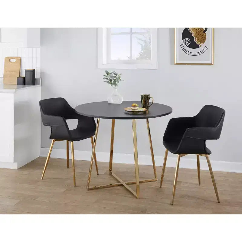 Table à manger LumiSource Cosmo MDF Or/Noir