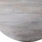 Table de salle à manger en bois de manguier Storied Home Naturelle : Finition blanchie, Piétement colonne, 119 cm de diamètre