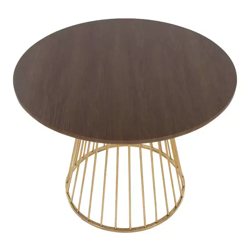 LumiSource Canary Table de salle à manger en bois or/noyer
