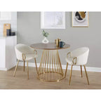 LumiSource Canary Table de salle à manger en bois or/noyer
