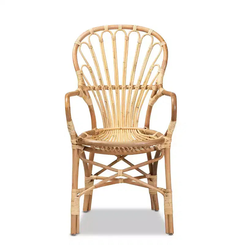 Fauteuil en rotin Sheraton naturel - bali & pari : Style bohème, revêtement en polyester, cadre en bois, aucun assemblage requis