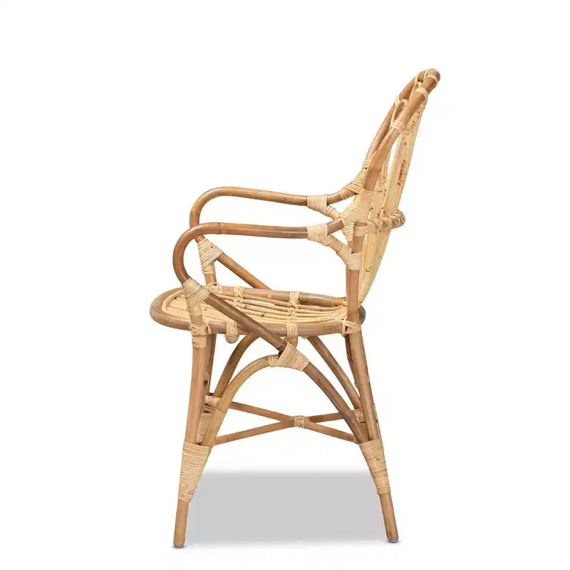 Fauteuil en rotin Sheraton naturel - bali & pari : Style bohème, revêtement en polyester, cadre en bois, aucun assemblage requis