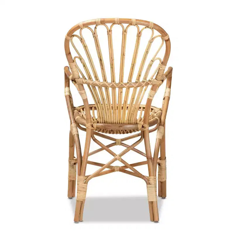 Fauteuil en rotin Sheraton naturel - bali & pari : Style bohème, revêtement en polyester, cadre en bois, aucun assemblage requis