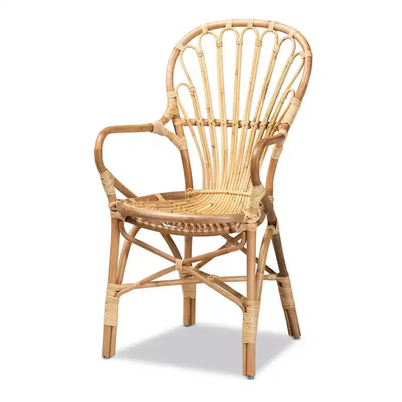 Fauteuil en rotin Sheraton naturel - bali & pari : Style bohème, revêtement en polyester, cadre en bois, aucun assemblage requis