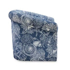 Fauteuil club pivotant Powell Monahan Costal Roll Arm bleu : polyester rembourré, aucun assemblage requis