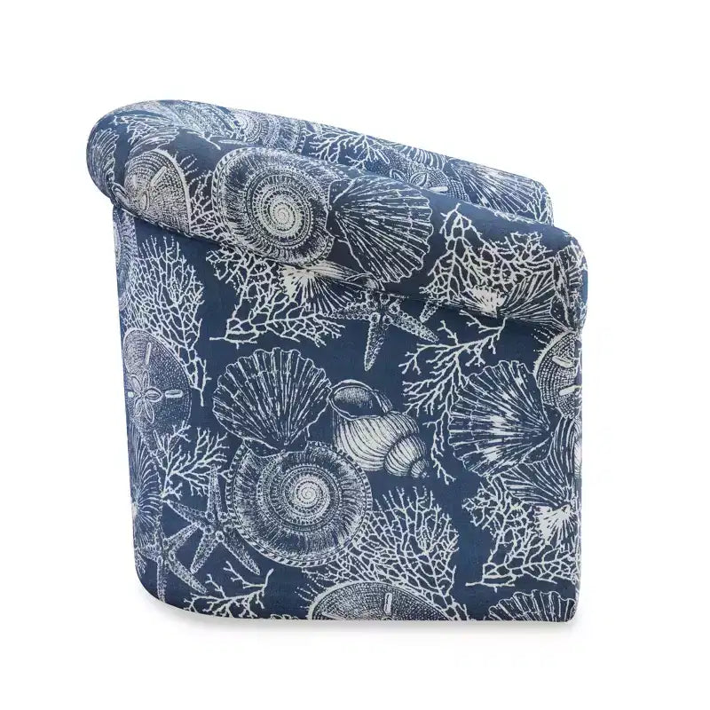 Fauteuil club pivotant Powell Monahan Costal Roll Arm bleu : polyester rembourré, aucun assemblage requis
