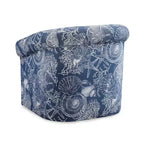 Fauteuil club pivotant Powell Monahan Costal Roll Arm bleu : polyester rembourré, aucun assemblage requis