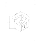 Fauteuil club pivotant Powell Monahan Costal Roll Arm bleu : polyester rembourré, aucun assemblage requis
