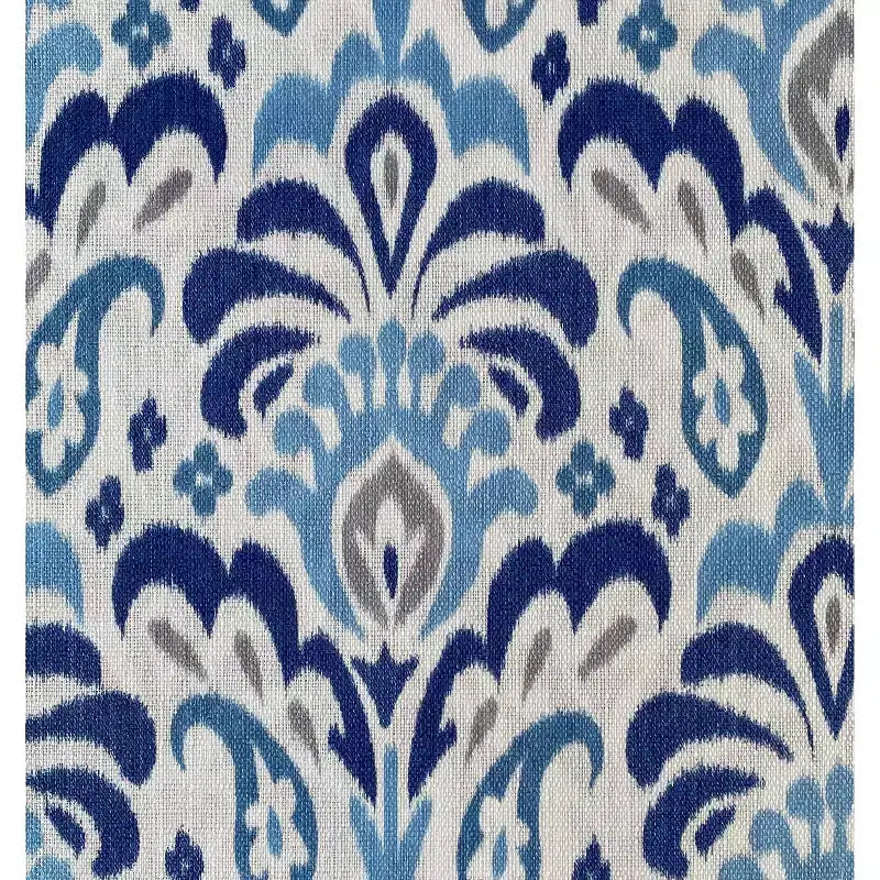 Fauteuil Allyson de Handy Living, style milieu du siècle, petit espace, motif damassé, bleu cobalt/gris